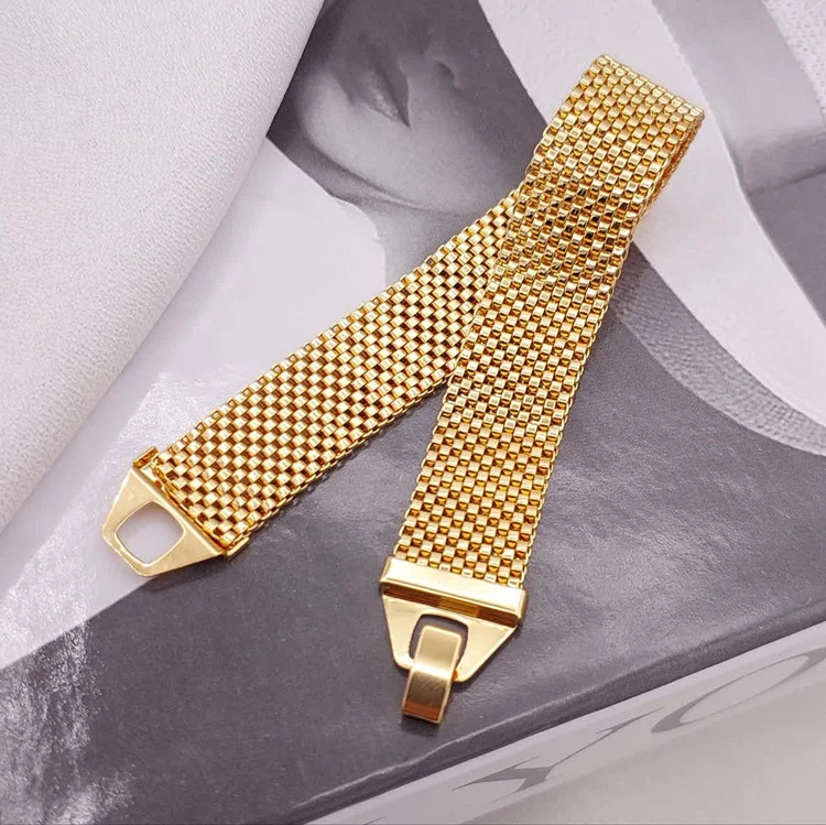 خرید دستبند طرح طلا زنانه حصیری CityGold | مدل پهن| ۱۶۶۸