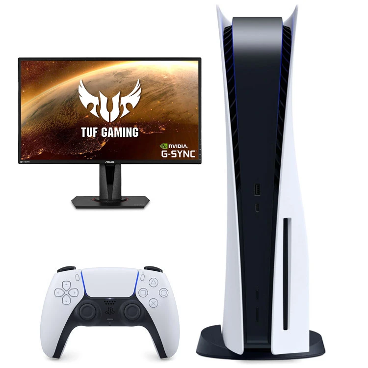 خرید پلی استیشن 5 دیسک خور + مانیتور TUF VG27AQ