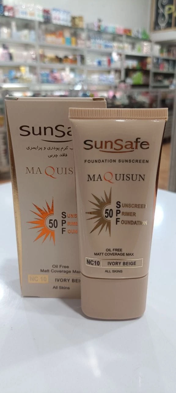 خرید کرم ضد آفتاب سان سیف SPF 50 رنگ بژ آیوری NC10 فاقد چربی | محصول اصل لیان‌استور