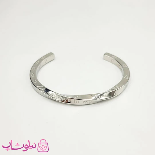 خلخال مردانه مدل پیچ نقره ای استیل کد 1591