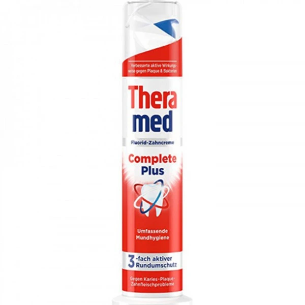 خمیر دندان پمپی ترامد Thera Med مدل Complete Plus حجم 100 میل اصل و اورجینال