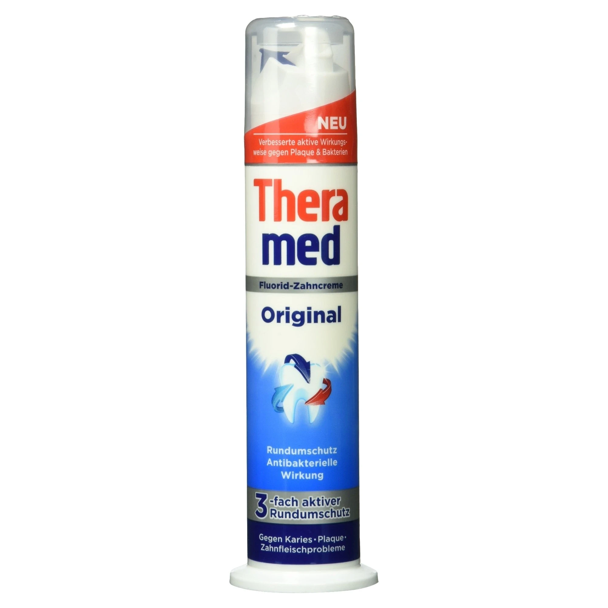 خمیر دندان پمپی ترامد Thera Med مدل Original حجم 100 میل اصل و اورجینال