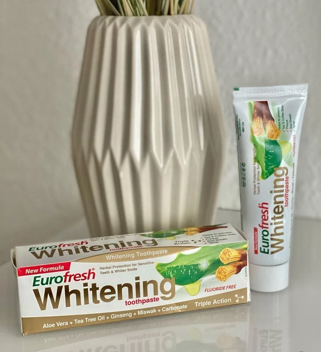 خمیردندان سفید کننده یوروفرش اختصاصاً با گیاه مسواک، روغن درخت چای، آلوئه ورا، جینسنگ فارماسی اصلی