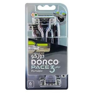 خودتراش دورکو Dorco سه لبه مدل portable بسته 6 عددی