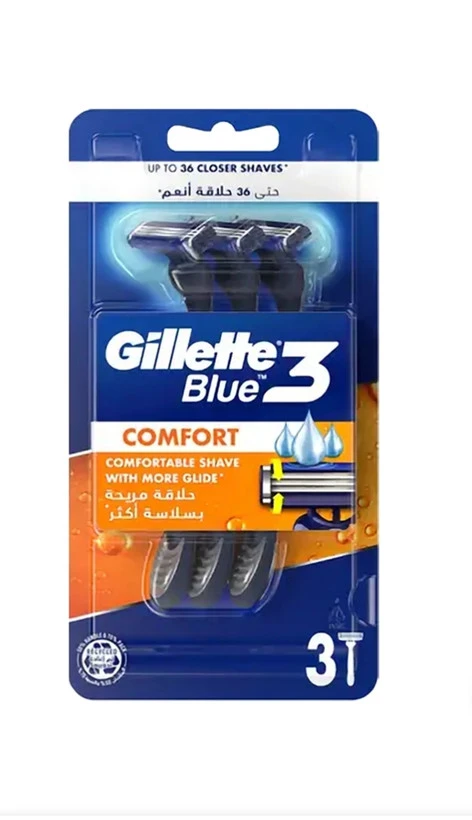 خودتراش سه تیغه ژیلت بلو تری BLUE3 کامفورت ،۳عددی