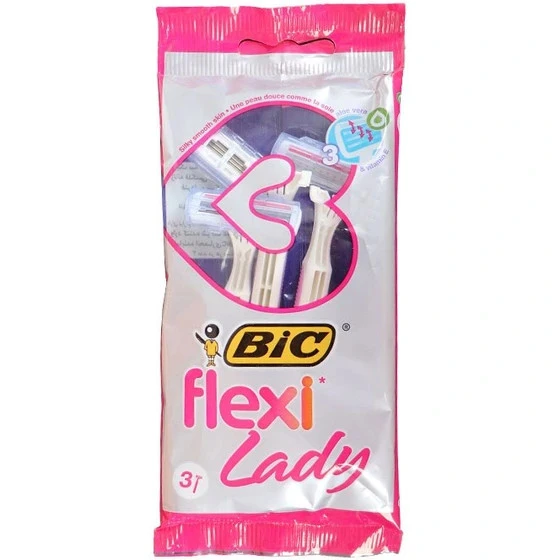 خودتراش سه لبه مدل Flexy Lady (تیغه فنر دار و سرمتحرک) برند بیک بسته ۳ عددی