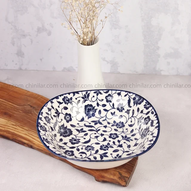 خورشت خوری خم پروتی طرح گل آبی