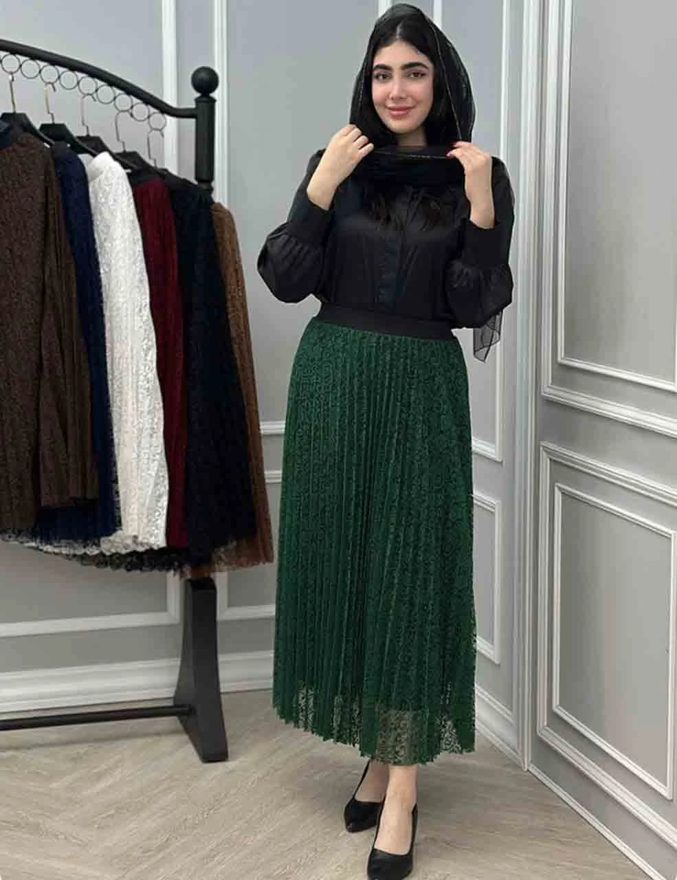 دامن زنانه گیپور پلیسه زیبا_شیکان کده