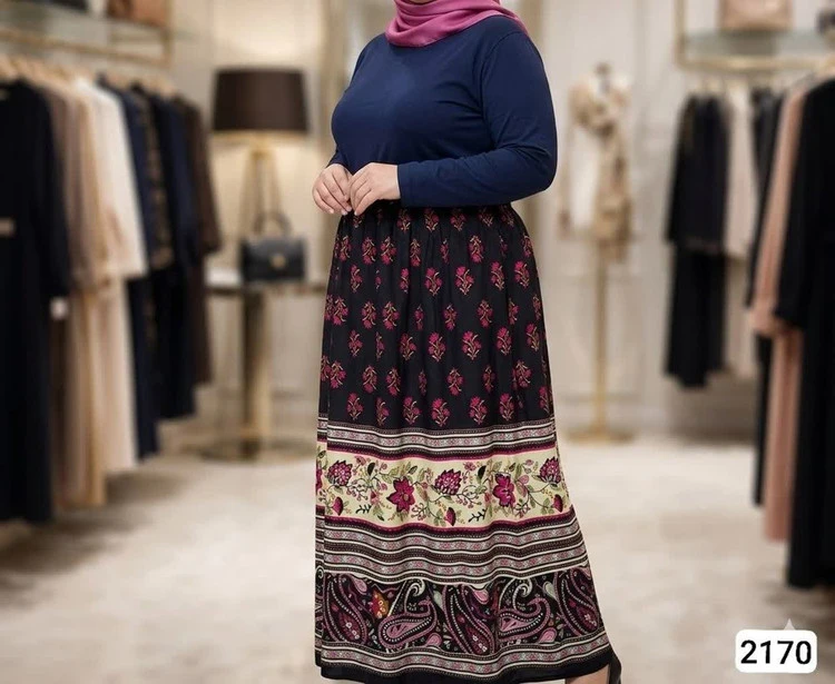 دامن نخی طرحدار سایز بزرگ