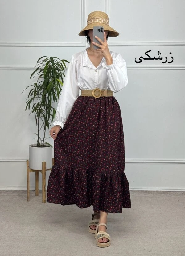 دامن پفکی گل ریز
