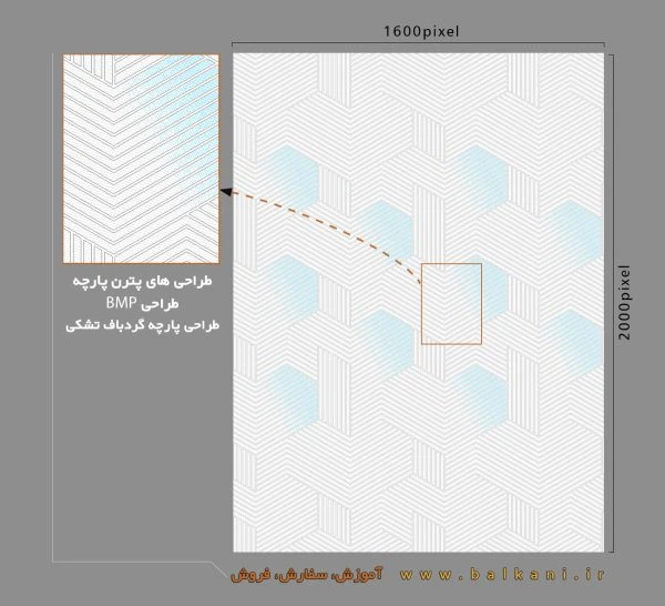 دانلود فایل BMP طرح پارچه گردباف تشکی هندسی DB4B