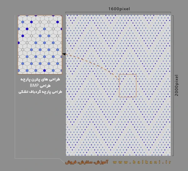 دانلود فایل BMP طرح پارچه گردباف تشکی هندسی DB4E