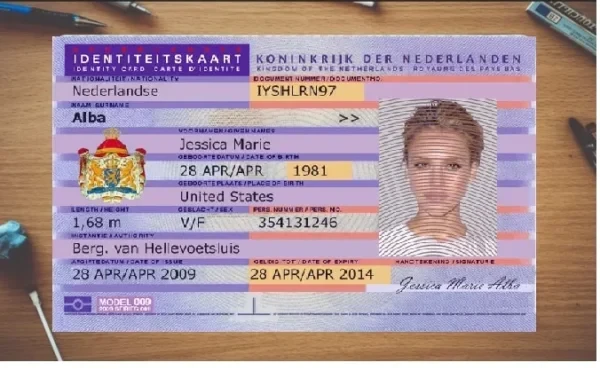 دانلود فایل لایه باز آیدی کارت هلند (Netherlands ID Card)