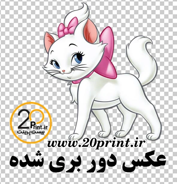 دانلود وکتور گربه کارتونی سفید png