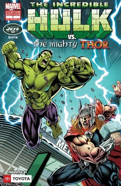 دانلود کمیک The Incredible Hulk vs. The Mighty Thor – New York Jets Exclusive #1 (2018)