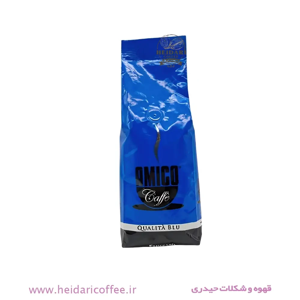 دانه قهوه آمیکو 250 گرمی (Amico Caffe) مدل کوالیتا بلو – Qualità Blu