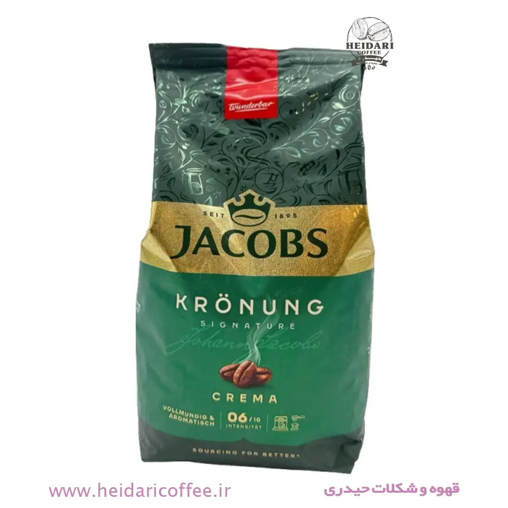 دانه قهوه جاکوبز (Jacobs) مدل Krönung Crema مقدار ۱ کیلوگرم – حیدری کافه