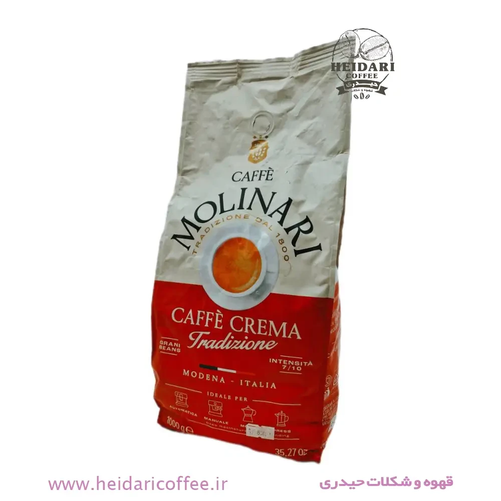 دانه قهوه مولیناری (Molinari) مدل کافه کرما تردیزیونه (Caffè Crema Tradizione) – وزن ۱ کیلوگرم