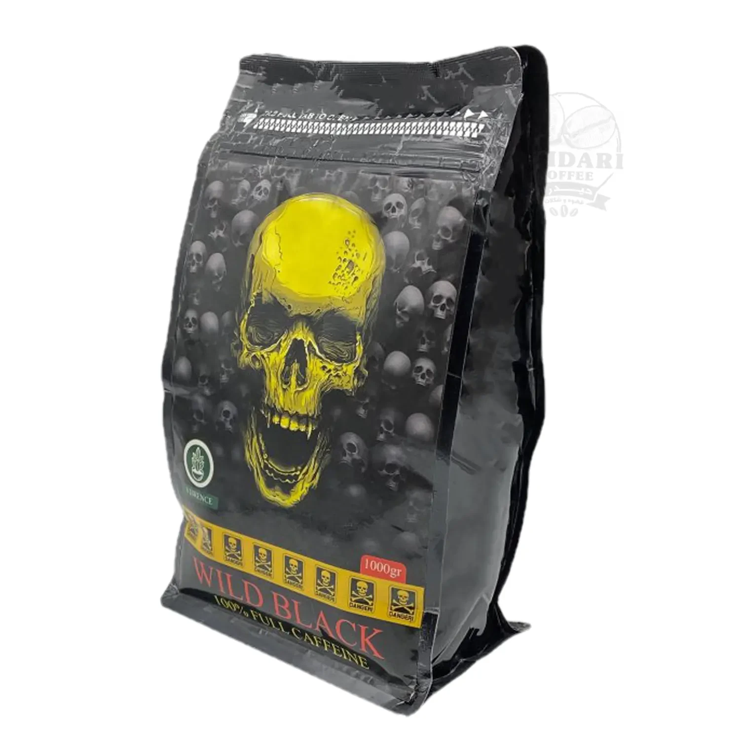 دانه قهوه میکس 100 درصد روبوستا فول کافئین Wild Black