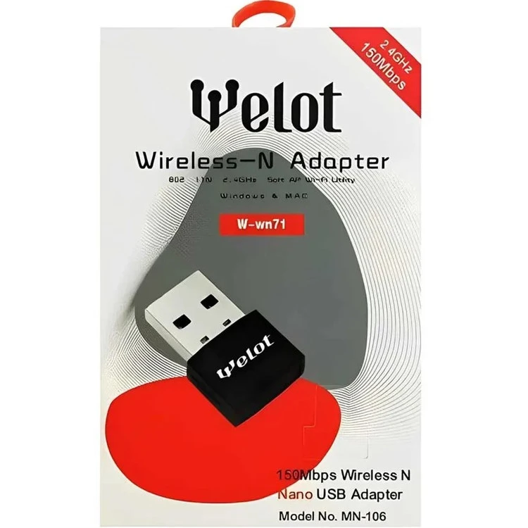 دانگل وای فای WELOT مدل W-WN71 – اینترنت پرسرعت برای لپ‌تاپ و کامپیوتر