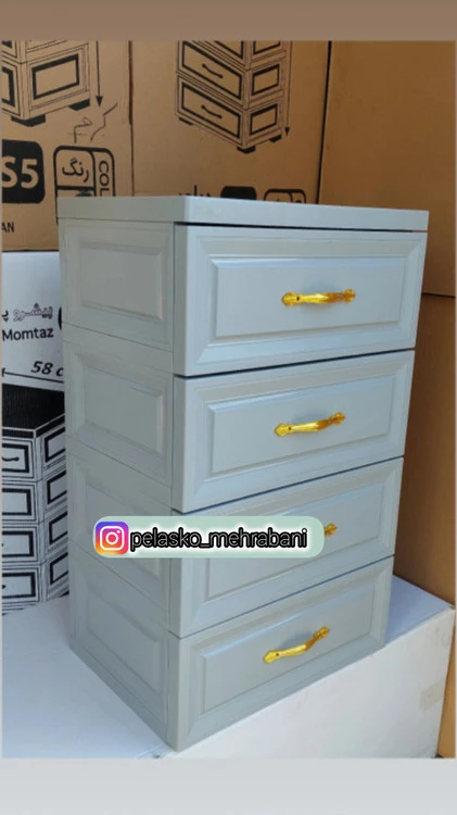 دراور پلاستیکی ۳_۴_۵_۶ طبقه ممتاز پلاستیک رنگ طوسی