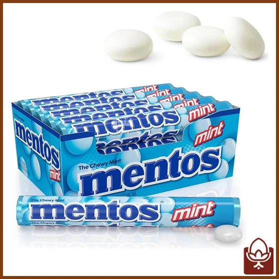 دراژه منتوس 14 عددی طعم نعناع Mentos Mint | خوشبوکننده دهان و دراژه جویدنی خنک