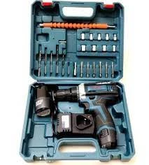 دریل شارژی 12 ولت دو باطری با لوازم P.A.P مدل CD-1225