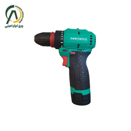 دریل شارژی براشلس 12 ولت دو سه نظام پاورتکس مدل PPT-CL-CD-10-HQ-BL
