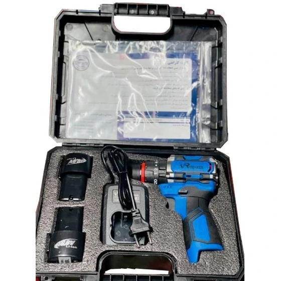 دریل شارژی ویوارکس مدل VR1610V-21BL با ۲ باتری و موتور براشلس