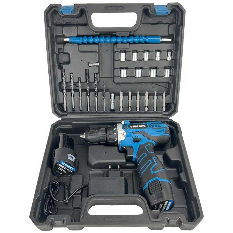 دریل پیچ گوشتی شارژی ویوارکس VR12V-2A- مجموعه 28 عددی