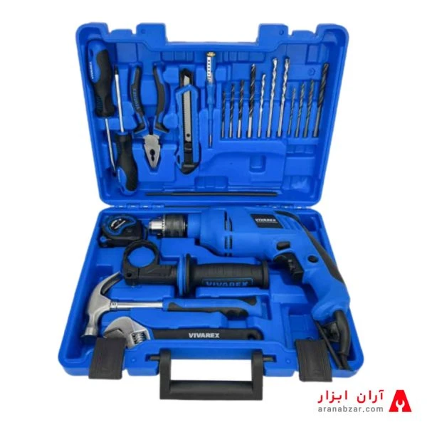 دریل چکشی برقی ویوارکس مدل KDI-0256 با کیت ابزار ۲۰ پارچه