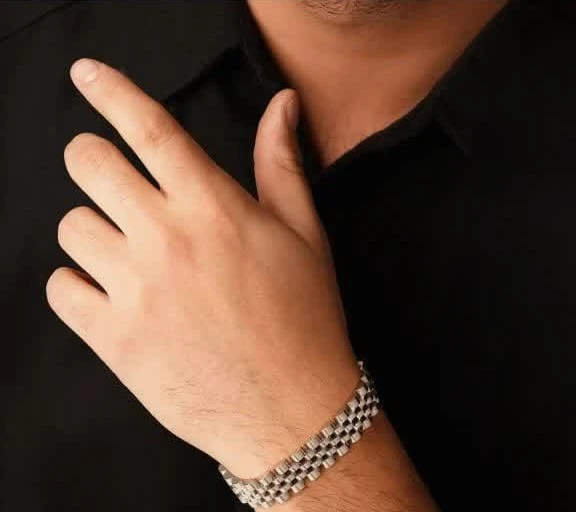 دستبند استیل ROLEX سایز 14میل سفید