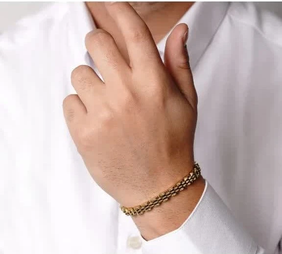 دستبند استیل ROLEX سایز 6میل طلایی