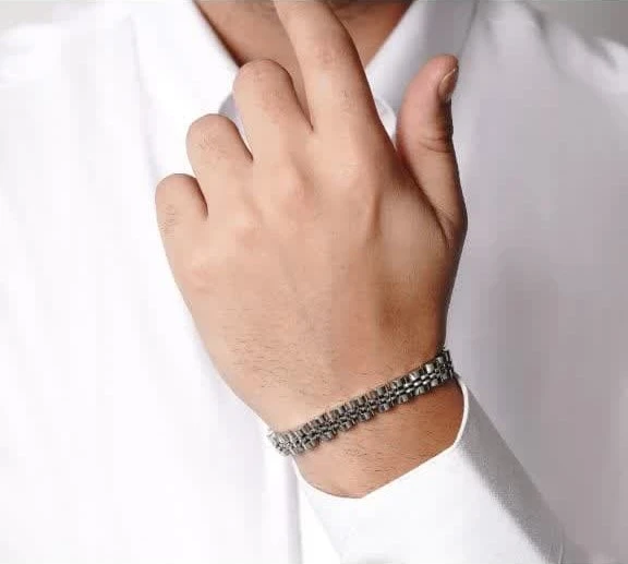 دستبند استیل ROLEX سایز 8میل سفید