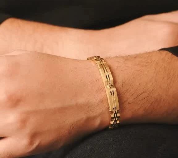 دستبند استیل ROLEX سایز 8میل طلایی