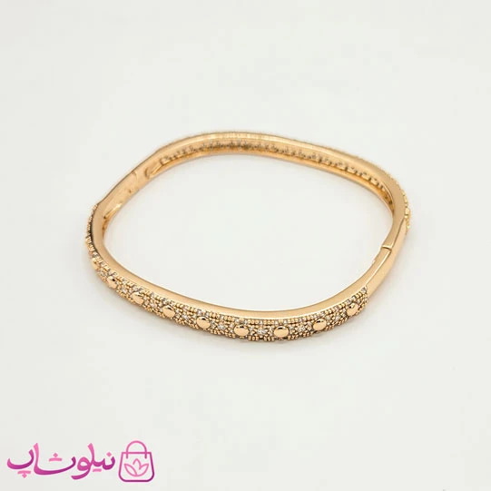 دستبند النگویی مربعی ژوپینگ نگین دار سایز 2 کد 237