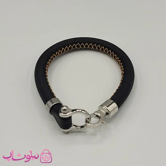 دستبند امگا رابر مشکی مردانه سایز لارج کیفیت مستر (طراحی جدید) کد 1350