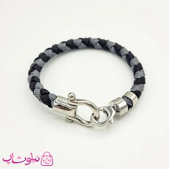 دستبند امگا مردانه 007 مدل کنفی طوسی مشکی کیفیت مستر کد 600