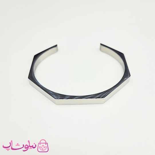 دستبند بنگل مردانه مدل سون نقره ای رنگ کد 450