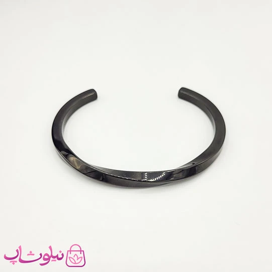 دستبند بنگل مردانه مدل پیچ استیل مشکی کد 2192