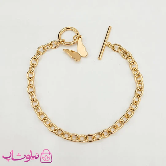 دستبند دخترانه زنجیری ژوپینگ طرح پروانه کد 1191
