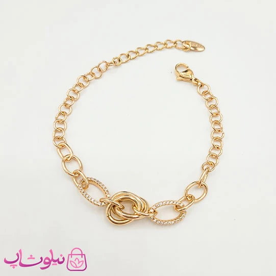 دستبند دخترانه زنجیری ژوپینگ نگیندار کد 154