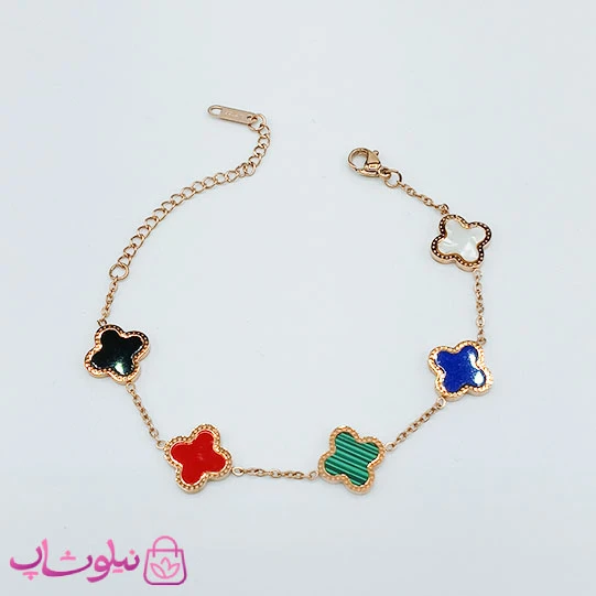 دستبند دخترانه مدل ونکلیف چند رنگ کد 1897