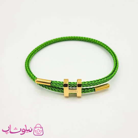 دستبند دخترانه هرمس مدل سبز طلایی کد 150