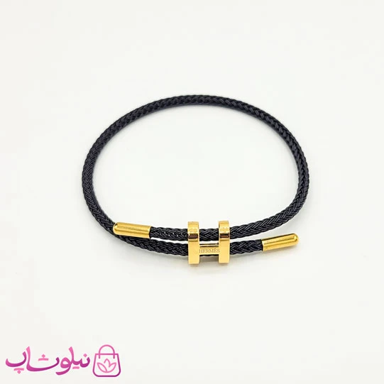 دستبند دخترانه هرمس مدل مشکی طلایی کد 160
