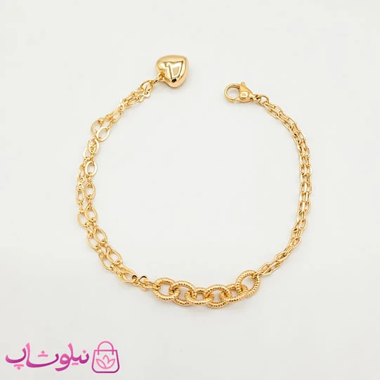 دستبند دخترانه ژوپینگ با آویز قلب کد 1291