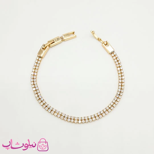 دستبند دخترانه ژوپینگ طرح تنیسی طلایی کد 2991