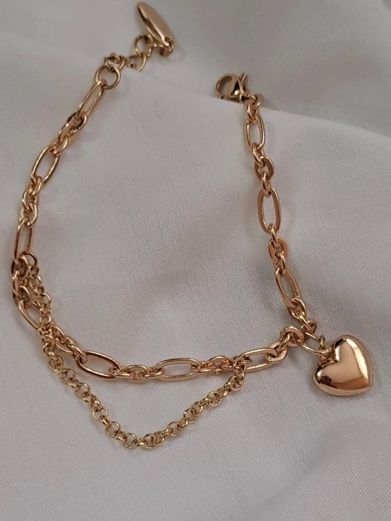 دستبند دخترانه ژوپینگ مدل آویزدار قلب