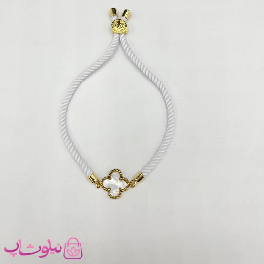 دستبند زنانه آسانسوری بندی مدل ونکلیف سفید کد 90