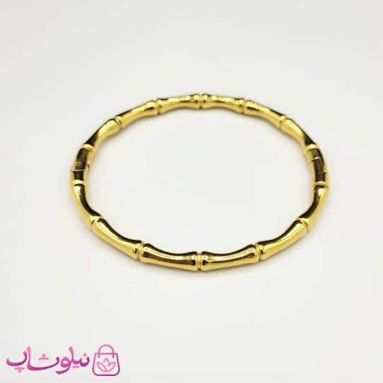 دستبند زنانه استیل مدل بامبو (استخوانی) طلایی قطر 60 میل کد 230